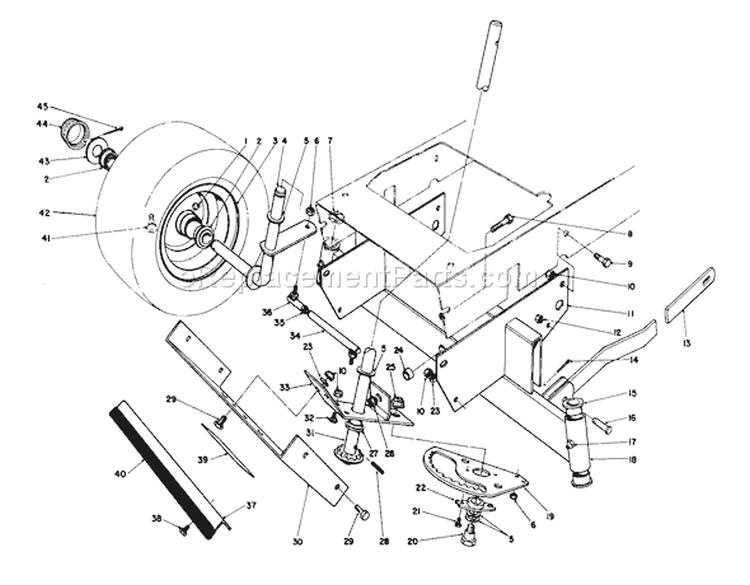 Front Axle Assembly Diagram and Parts List for 56155 6000001-6999999 - 1986 Toro Lawn Tractor