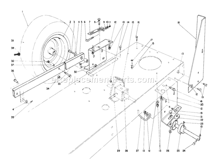 Rear Axle Assembly Diagram and Parts List for 56155 7000001-7999999 - 1987 Toro Lawn Tractor