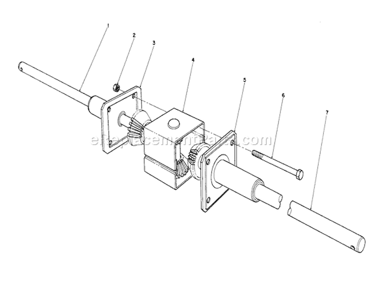 Differential Assembly Diagram and Parts List for 56155 7000001-7999999 - 1987 Toro Lawn Tractor