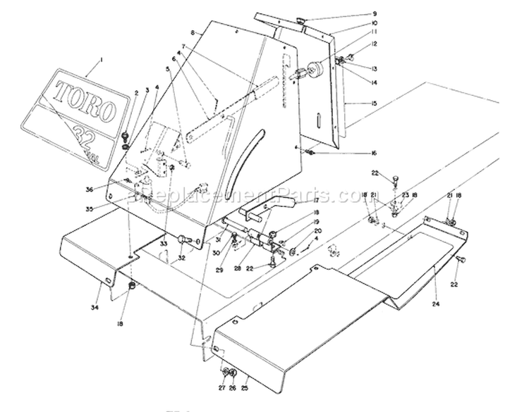 Front Tower Assembly Diagram and Parts List for 56170 5000001-5999999 - 1985 Toro Lawn Tractor