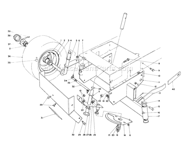 Front Axle Assembly Diagram and Parts List for 56170 5000001-5999999 - 1985 Toro Lawn Tractor