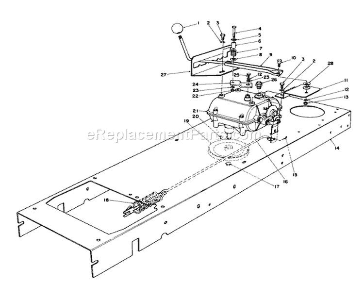 Transmission Linkage Assembly Diagram and Parts List for 56150 6000001-6999999 - 1986 Toro Lawn Tractor