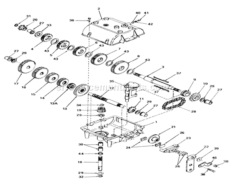 Transmission Model 770a Diagram and Parts List for 56150 6000001-6999999 - 1986 Toro Lawn Tractor