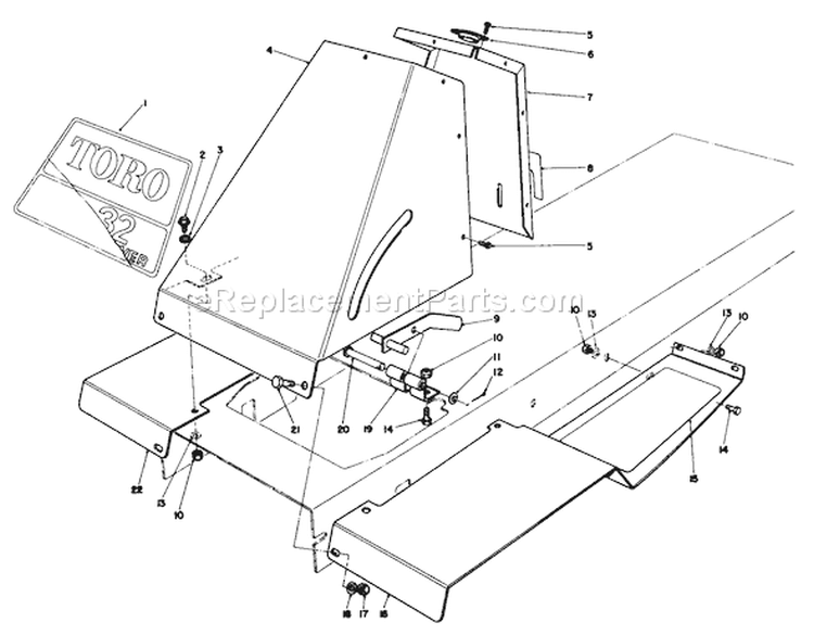 Front Tower Assembly Diagram and Parts List for 56150 7000001-7999999 - 1987 Toro Lawn Tractor