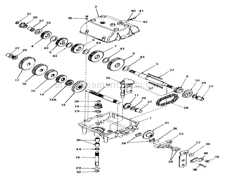Transmission Model 770a Diagram and Parts List for 56150 7000001-7999999 - 1987 Toro Lawn Tractor