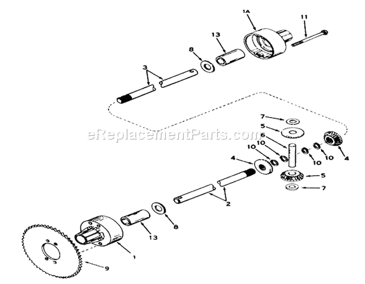 Differential Model 100-050a Diagram and Parts List for 56150 7000001-7999999 - 1987 Toro Lawn Tractor