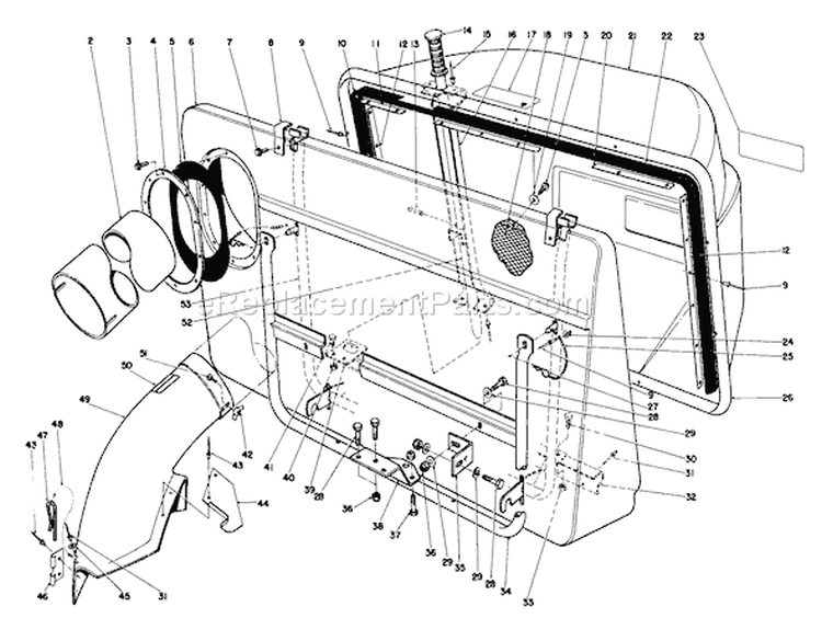 Easy-Empty Grass Catcher Model 59111 Diagram and Parts List for 56150 7000001-7999999 - 1987 Toro Lawn Tractor