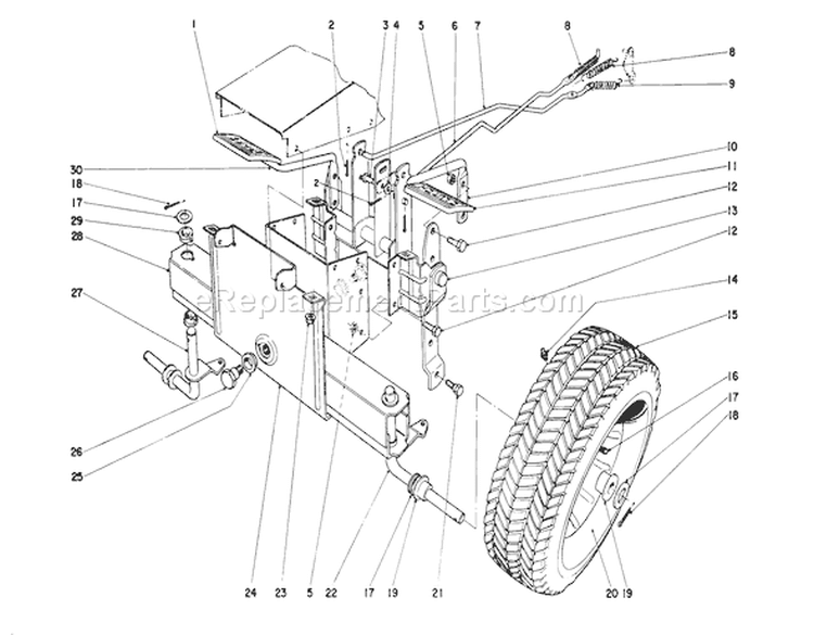 Front Axle And Wheel Assembly Diagram and Parts List for 56173 2000001-2999999 - 1972 Toro Lawn Tractor