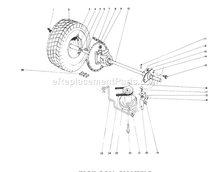 Rear Axle Assembly Diagram and Parts List for 56173 2000001-2999999 - 1972 Toro Lawn Tractor