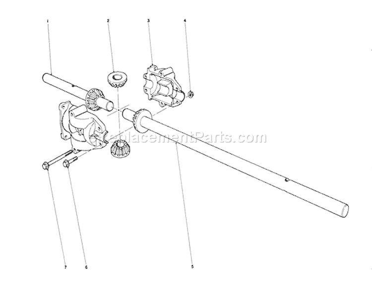 Differential Assembly Diagram and Parts List for 56173 2000001-2999999 - 1972 Toro Lawn Tractor