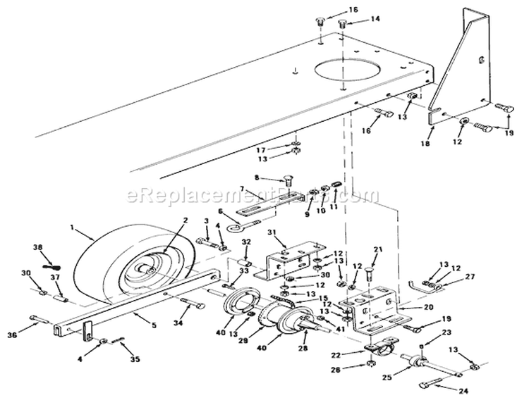 Rear Axle Assembly Diagram and Parts List for 56145 0000001-0999999 - 1990 Toro Lawn Tractor