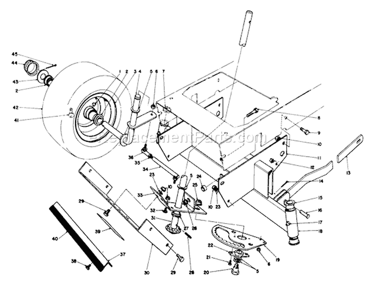 Front Axle Assembly Diagram and Parts List for 56150 8000001-8999999 - 1988 Toro Lawn Tractor