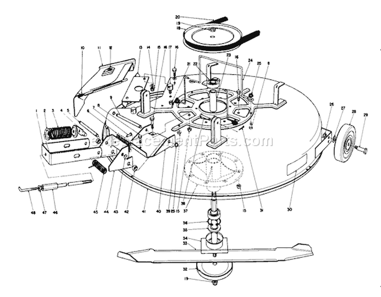 Mower Assembly Diagram and Parts List for 56150 8000001-8999999 - 1988 Toro Lawn Tractor