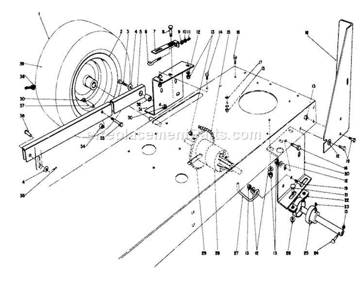 Rear Axle Assembly Diagram and Parts List for 56150 8000001-8999999 - 1988 Toro Lawn Tractor