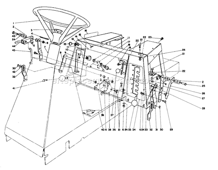 Steering Wheel & Linkage Assembly Diagram and Parts List for 56150 8000001-8999999 - 1988 Toro Lawn Tractor