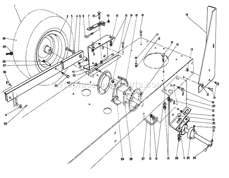 Rear Axle Assembly Diagram and Parts List for 56177 1000001-1999999 - 1991 Toro Lawn Tractor
