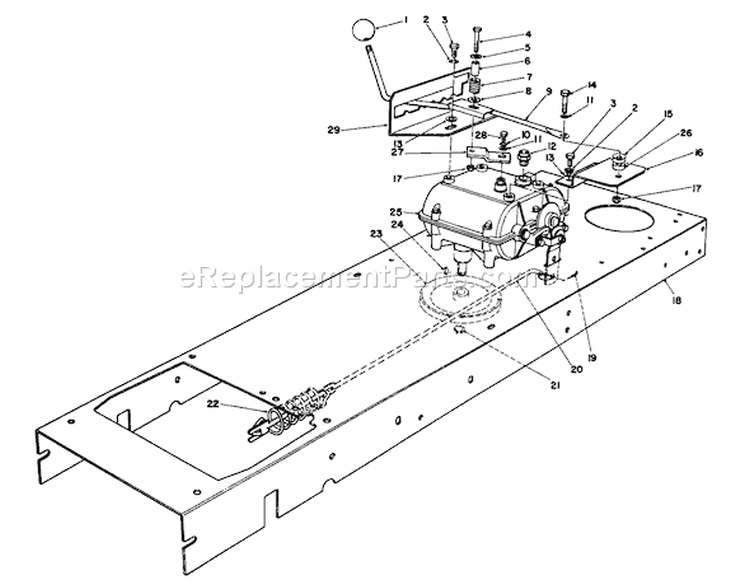 Transmission Linkage Assembly Diagram and Parts List for 56177 1000001-1999999 - 1991 Toro Lawn Tractor