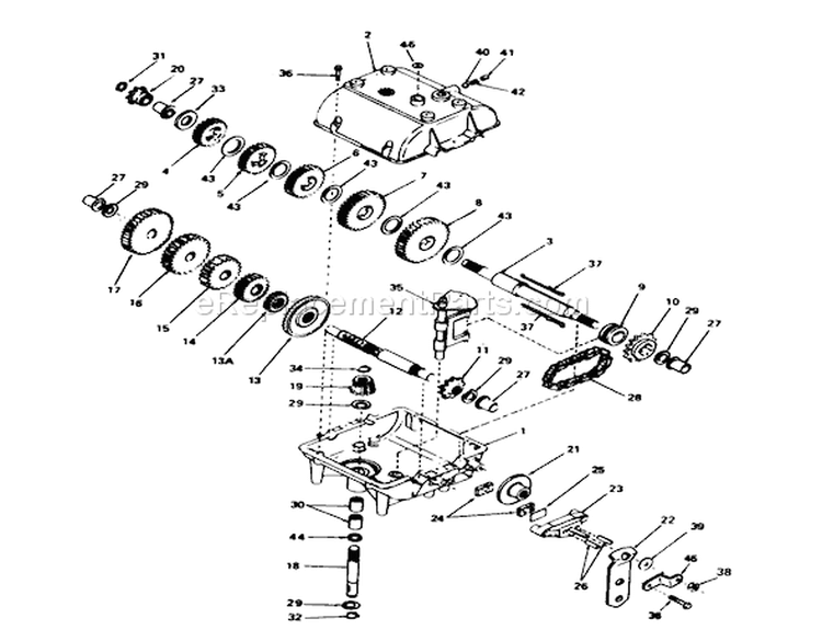 Transmission Peerless Model 770a Diagram and Parts List for 56177 1000001-1999999 - 1991 Toro Lawn Tractor