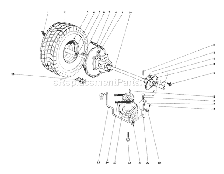 Rear Axle Assembly Diagram and Parts List for 56180 3000001-3999999 - 1973 Toro Lawn Tractor