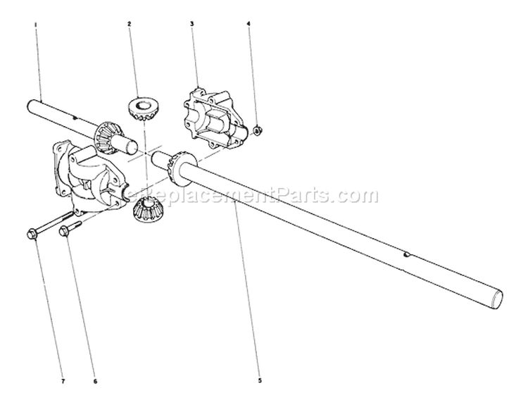 Differential Assembly Diagram and Parts List for 56180 3000001-3999999 - 1973 Toro Lawn Tractor