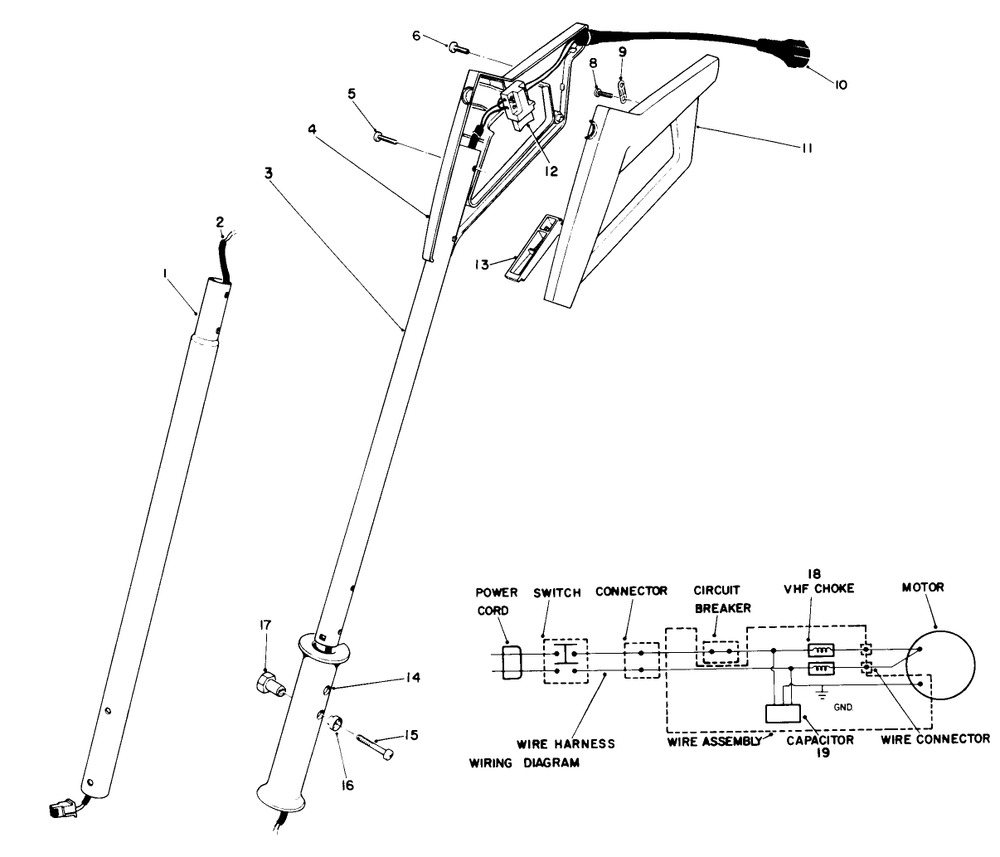 Handle Assembly Diagram and Parts List for 38325C 9000001 - 9999999 Toro Snow Blower
