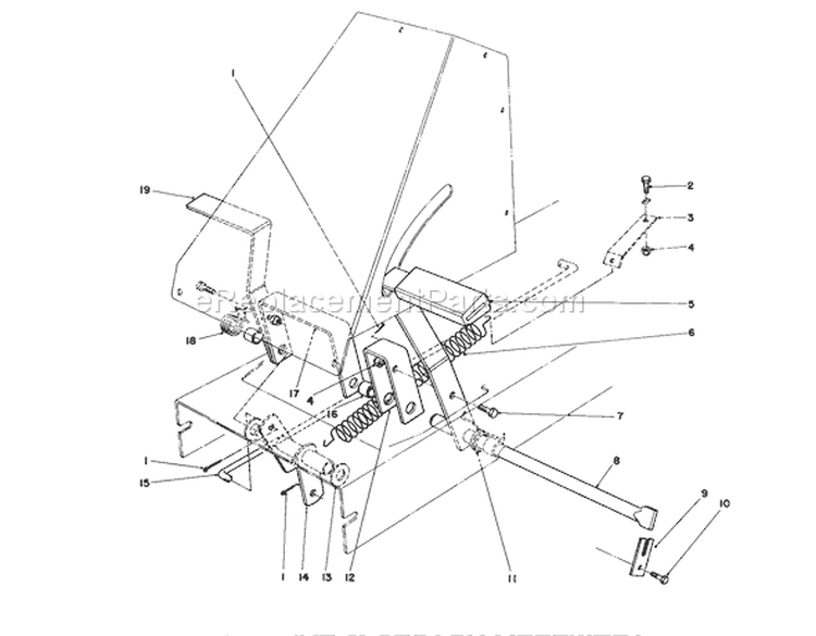 Brake & Clutch Assembly Diagram and Parts List for 56190 1000001-1999999 - 1991 Toro Lawn Tractor