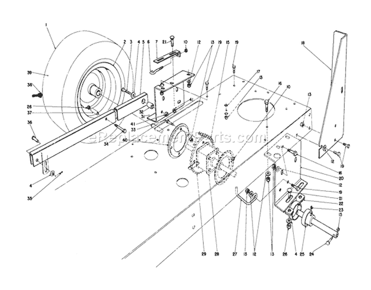 Rear Axle Assembly Diagram and Parts List for 56190 1000001-1999999 - 1991 Toro Lawn Tractor