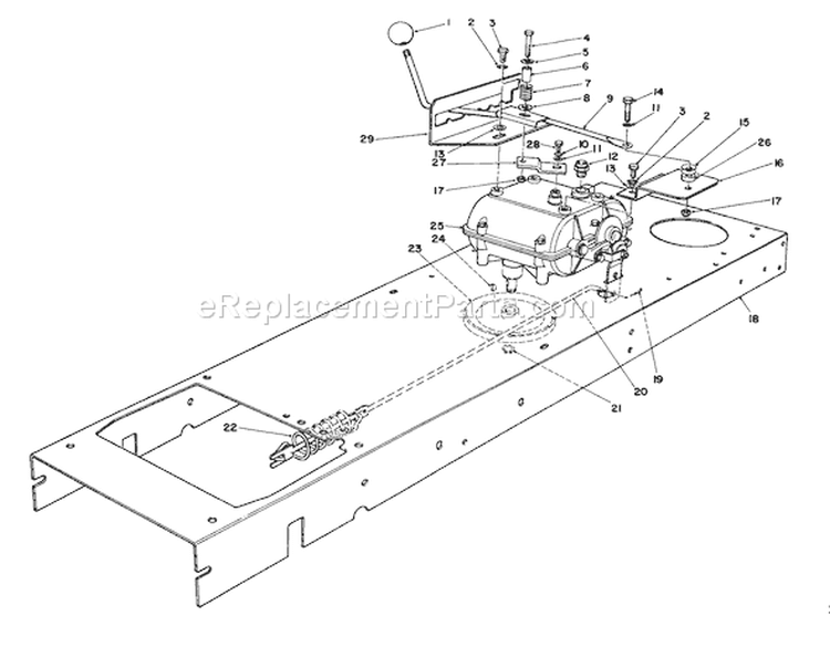 Transmission Linkage Assembly Diagram and Parts List for 56190 1000001-1999999 - 1991 Toro Lawn Tractor