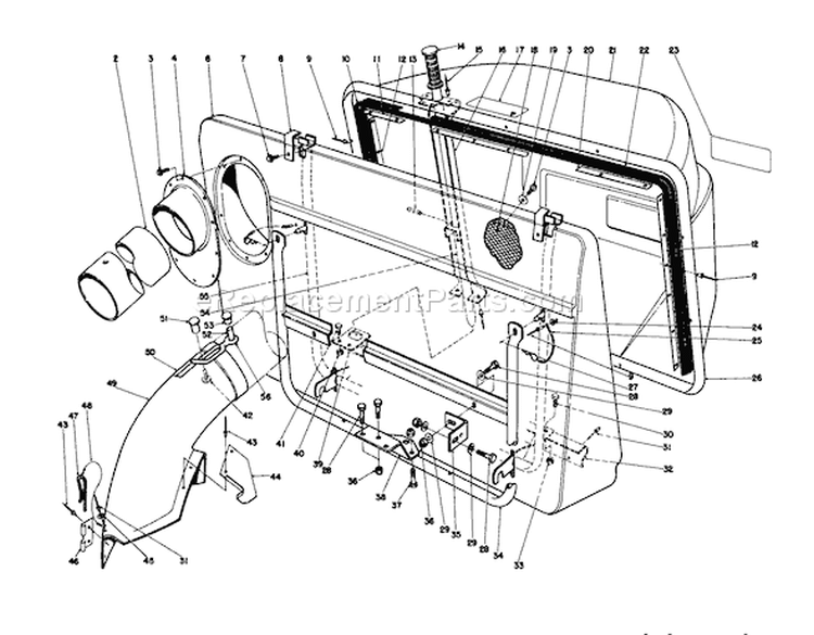 Easy-Empty Grass Catcher Diagram and Parts List for 56190 1000001-1999999 - 1991 Toro Lawn Tractor