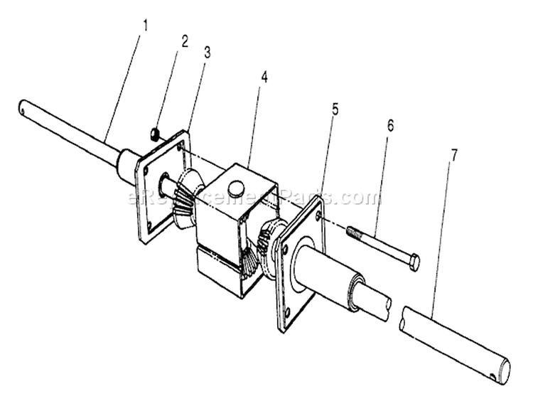 Differential Assembly Diagram and Parts List for 56190 2000001-2999999 - 1992 Toro Lawn Tractor