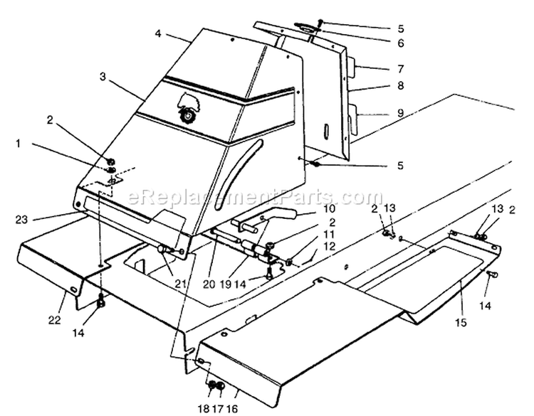 Front Tower Assembly Diagram and Parts List for 56190 2000001-2999999 - 1992 Toro Lawn Tractor