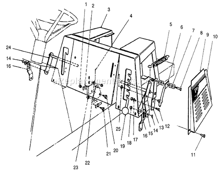 Linkage Assembly Diagram and Parts List for 56190 2000001-2999999 - 1992 Toro Lawn Tractor
