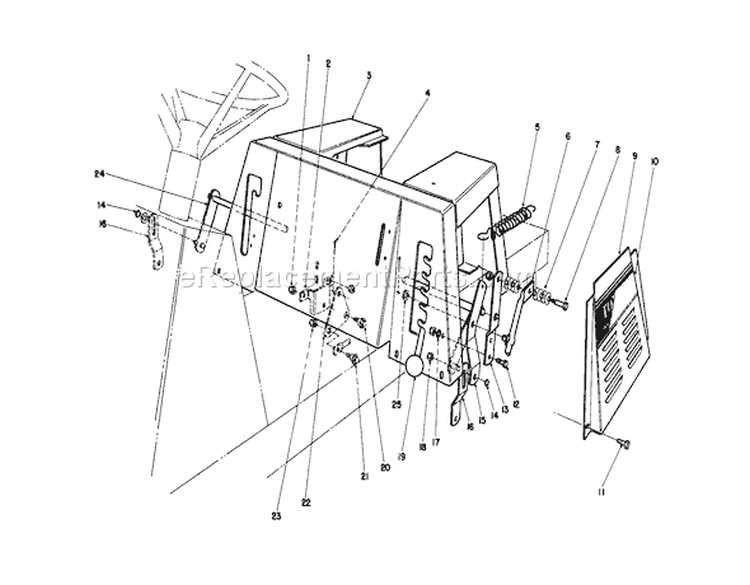 Linkage Assembly Diagram and Parts List for 56185 1000001-1999999 - 1991 Toro Lawn Tractor
