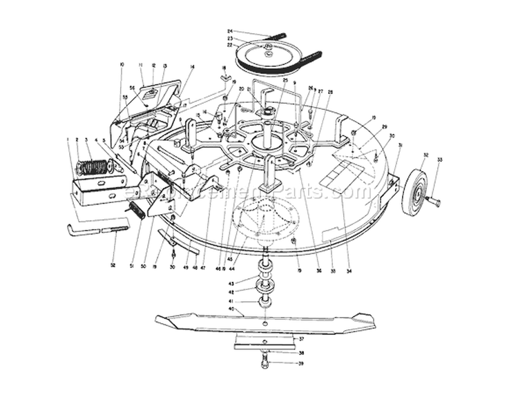 Mower Assembly-Recycler Diagram and Parts List for 56185 1000001-1999999 - 1991 Toro Lawn Tractor