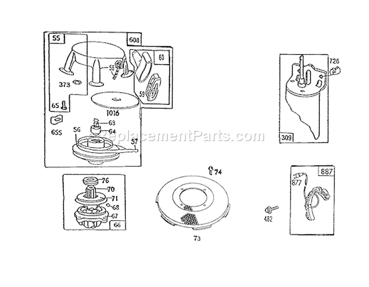 Rewind-Briggs & Stratton No. 286707-0119-01 Diagram and Parts List for 56185 1000001-1999999 - 1991 Toro Lawn Tractor