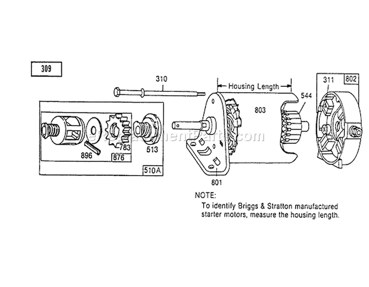 Starter-Briggs & Stratton No. 191707-6021-01 Diagram and Parts List for 56185 1000001-1999999 - 1991 Toro Lawn Tractor