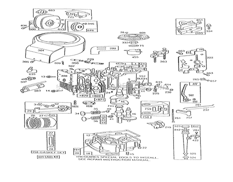 Briggs & Stratton Model No. 191707-6021-01 Diagram and Parts List for 56185 1000001-1999999 - 1991 Toro Lawn Tractor