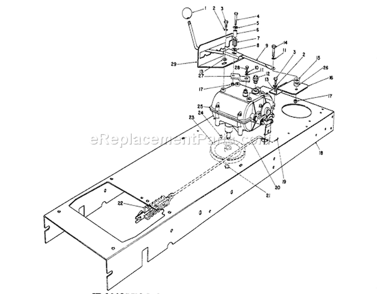 Transmission Linkage Assembly Diagram and Parts List for 56185 1000001-1999999 - 1991 Toro Lawn Tractor