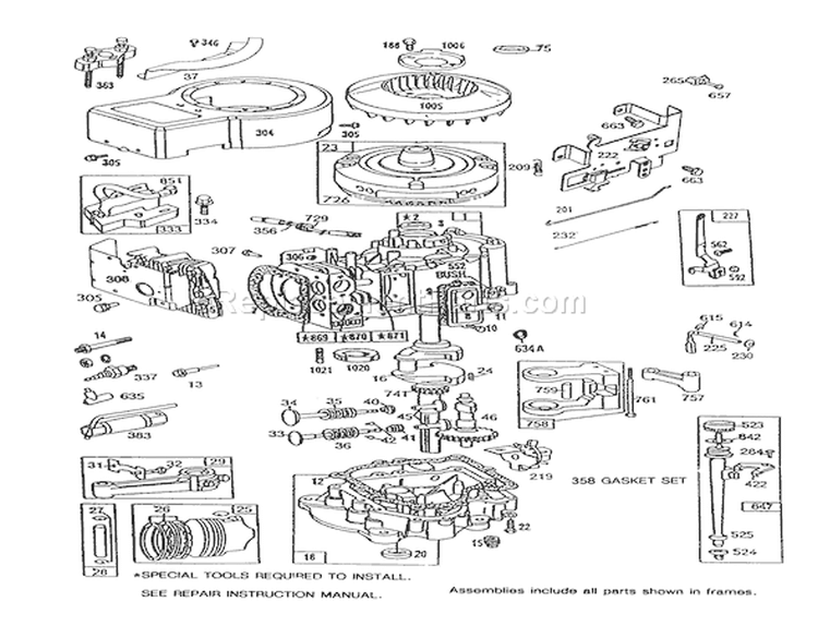 Briggs & Stratton Model No. 286707-0119-01 Diagram and Parts List for 56185 1000001-1999999 - 1991 Toro Lawn Tractor