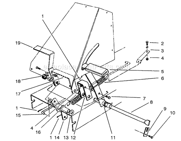 Brake & Clutch Assembly Diagram and Parts List for 56195 2000001-2999999 - 1992 Toro Lawn Tractor