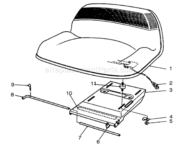Seat Assembly (model No. 56195) Diagram and Parts List for 56195 2000001-2999999 - 1992 Toro Lawn Tractor