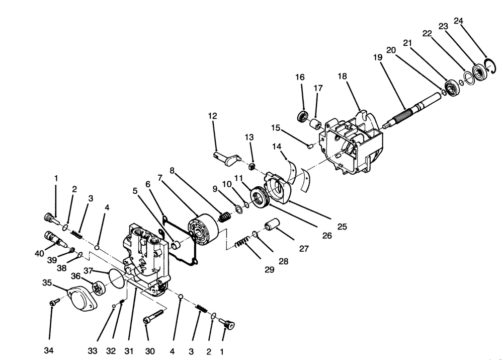 Hydraulic Pump Assembly No. 82-8220 Diagram and Parts List for 30191 590001 - 599999 Toro Lawn Tractor Accessories