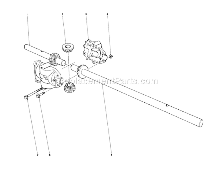 Differential Assembly Diagram and Parts List for 56525 2000001-2999999 - 1972 Toro Lawn Tractor