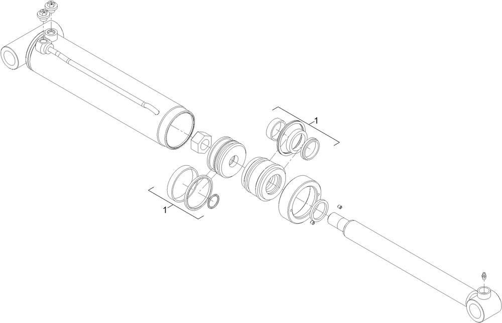 Hydraulic Cylinder Assembly No. 132-1701 Diagram and Parts List for 22530 405540000 - 406499999 Toro Lawn Tractor Accessories