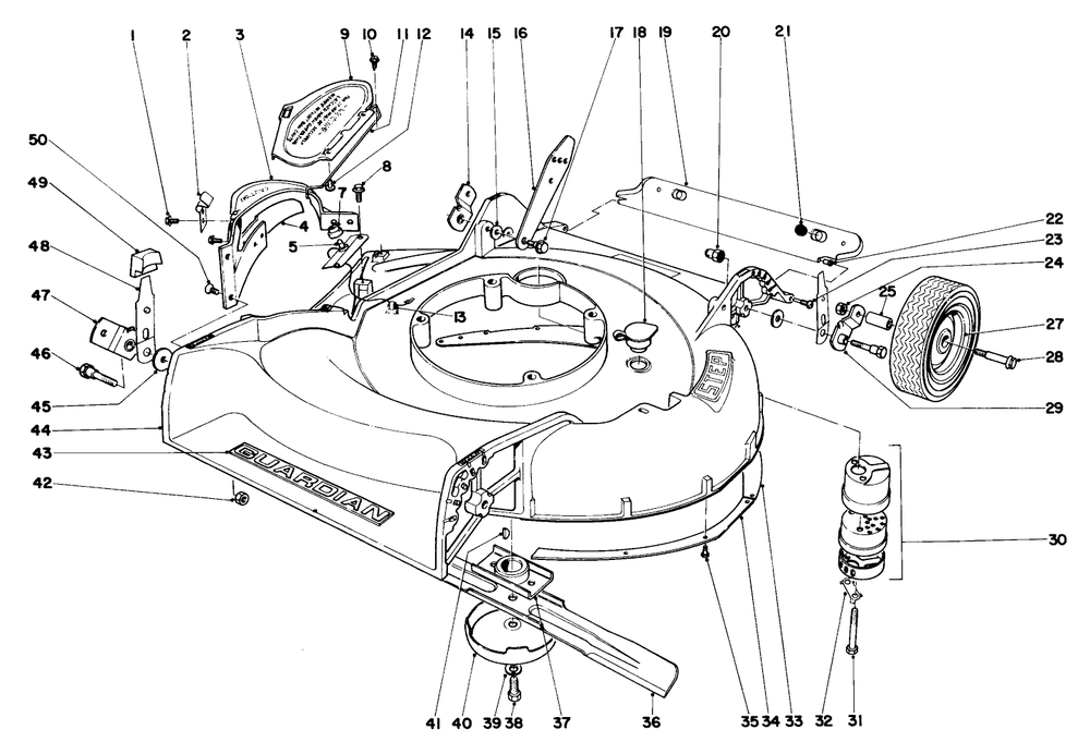 Housing Assembly Model No. 19271 Diagram and Parts List for 19271 2000001 - 2999999 Toro Lawn Mower