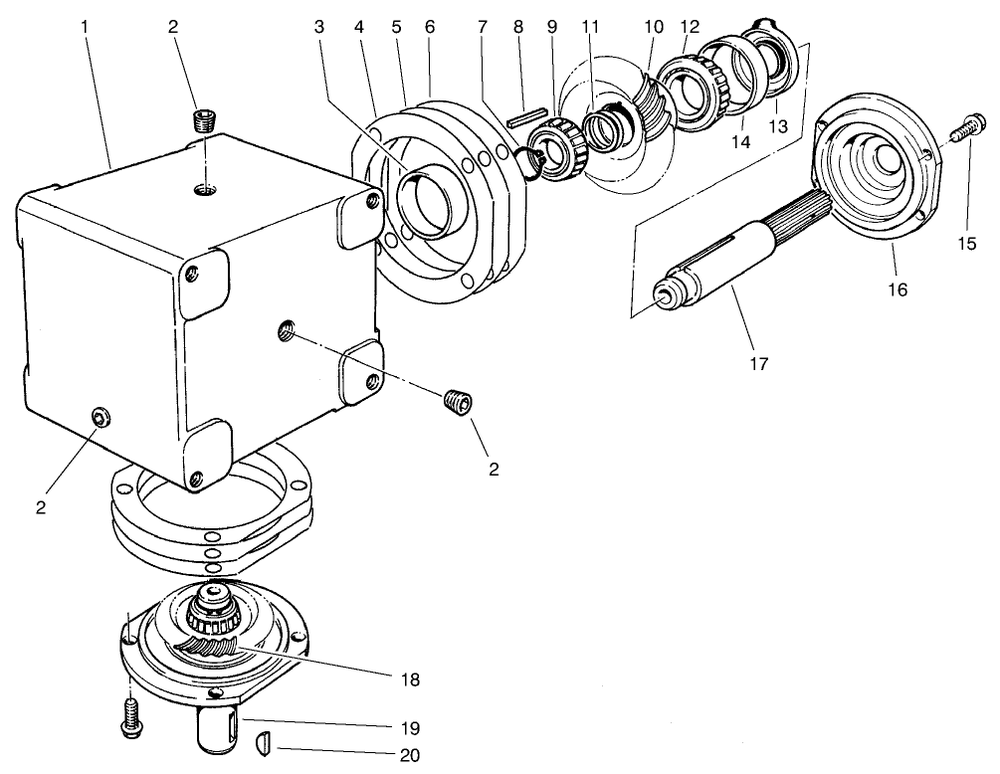 Gear Box Assembly No. 68-6810 Diagram and Parts List for 30569 90500 - 99999 Toro Lawn Mower