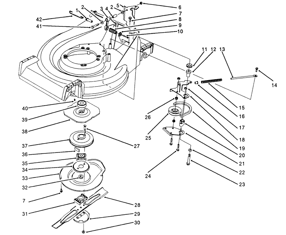 Blade & Brake Assembly Diagram and Parts List for 26562 2000001 - 2999999 Toro Lawn Mower