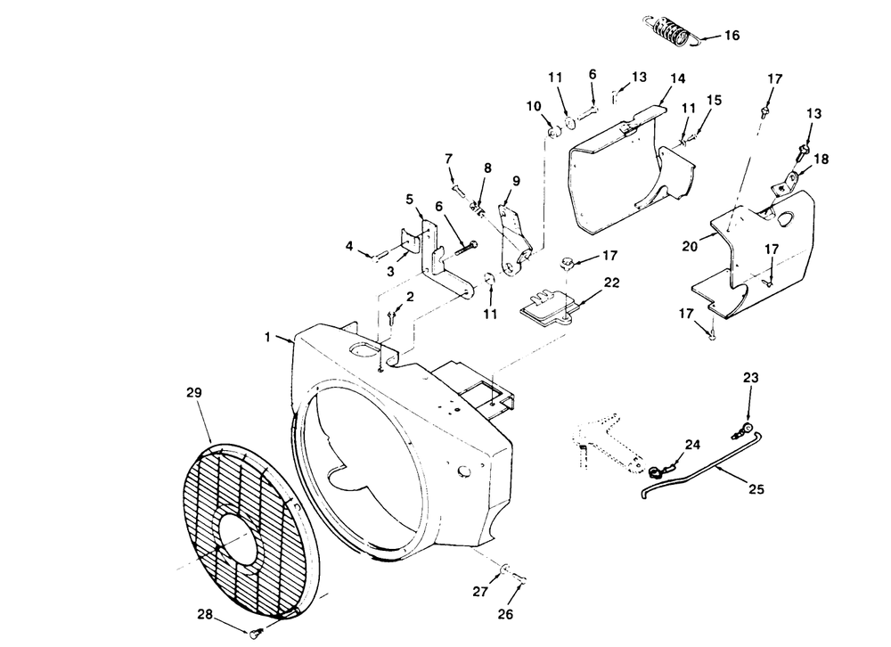 Blower Housing Assembly Diagram and Parts List for 74140 590001 - 599999 Toro Lawn Tractor