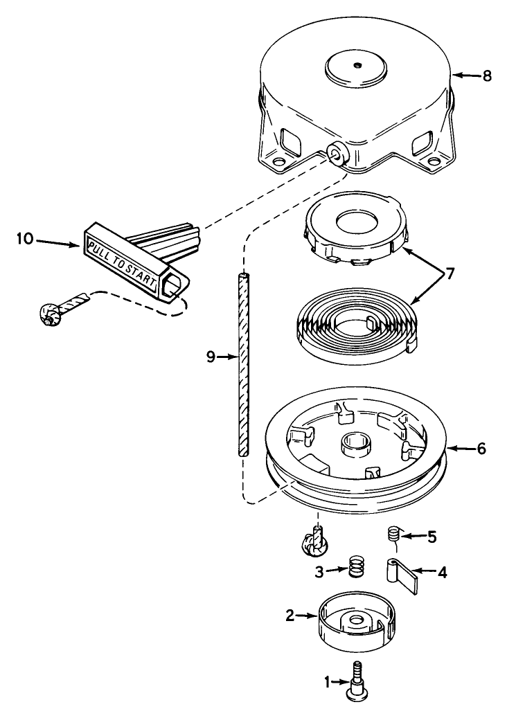 Shroud & Rewind Starter No. 590537 Engine Model Ah520 Type 1585a Unit Model 38120 (Used On Units With Serial No. Diagram and Parts List for 38130 0015001 - 0499999 Toro Snow Blower