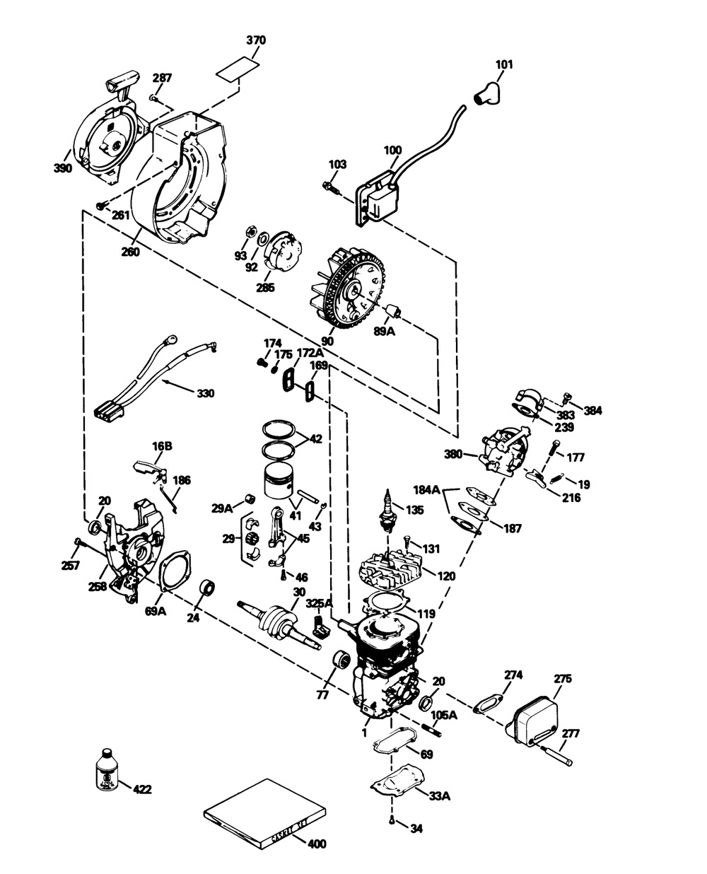 Engine Tecumseh Model No. Hsk600 Type 1668r (Model 38170 Only) Diagram and Parts List for 38175 3900001 - 3999999 Toro Snow Blower
